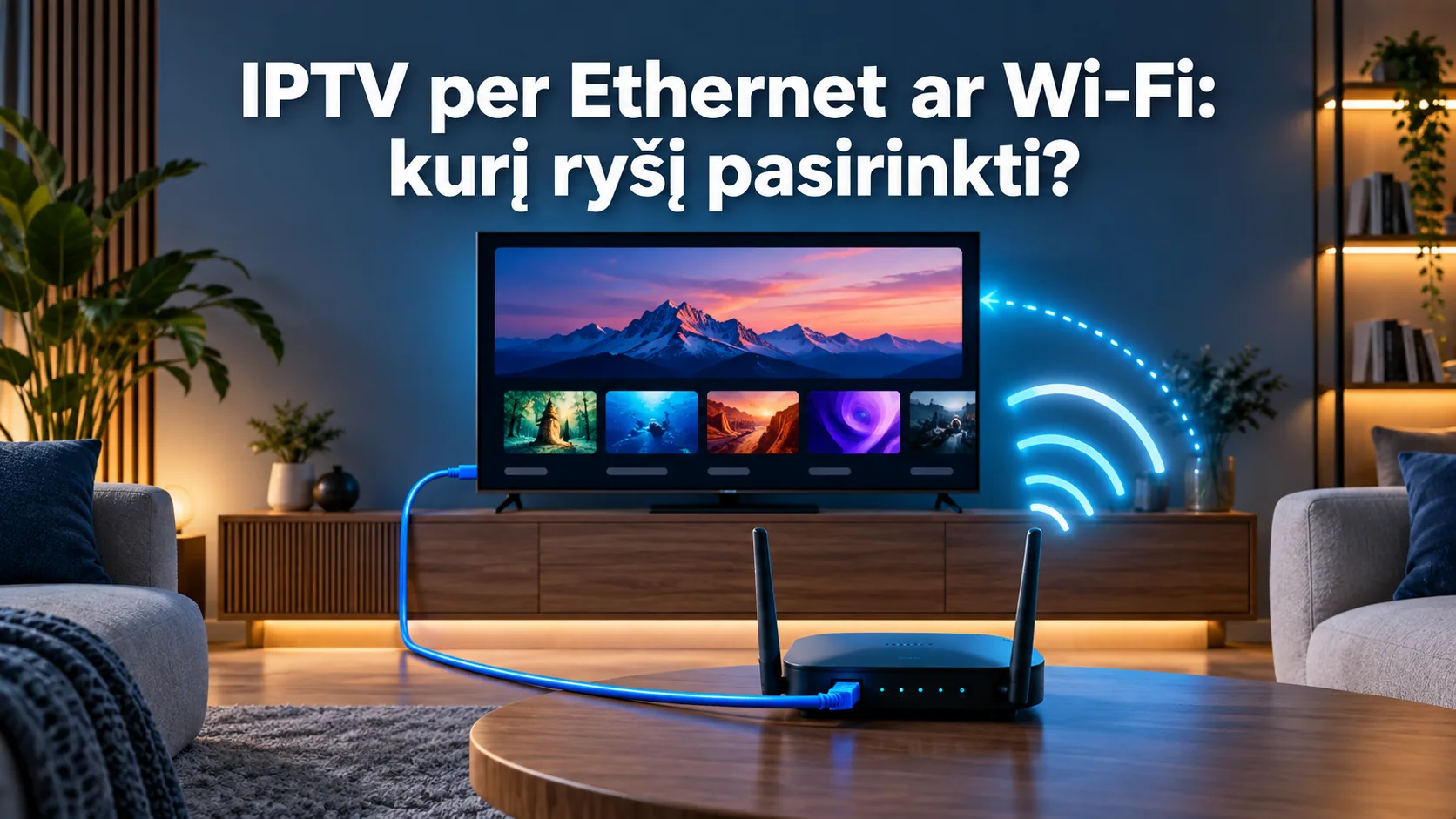 iptv ethernet ar wifi — IPTV per Ethernet ar Wi-Fi: kurį ryšį pasirinkti?