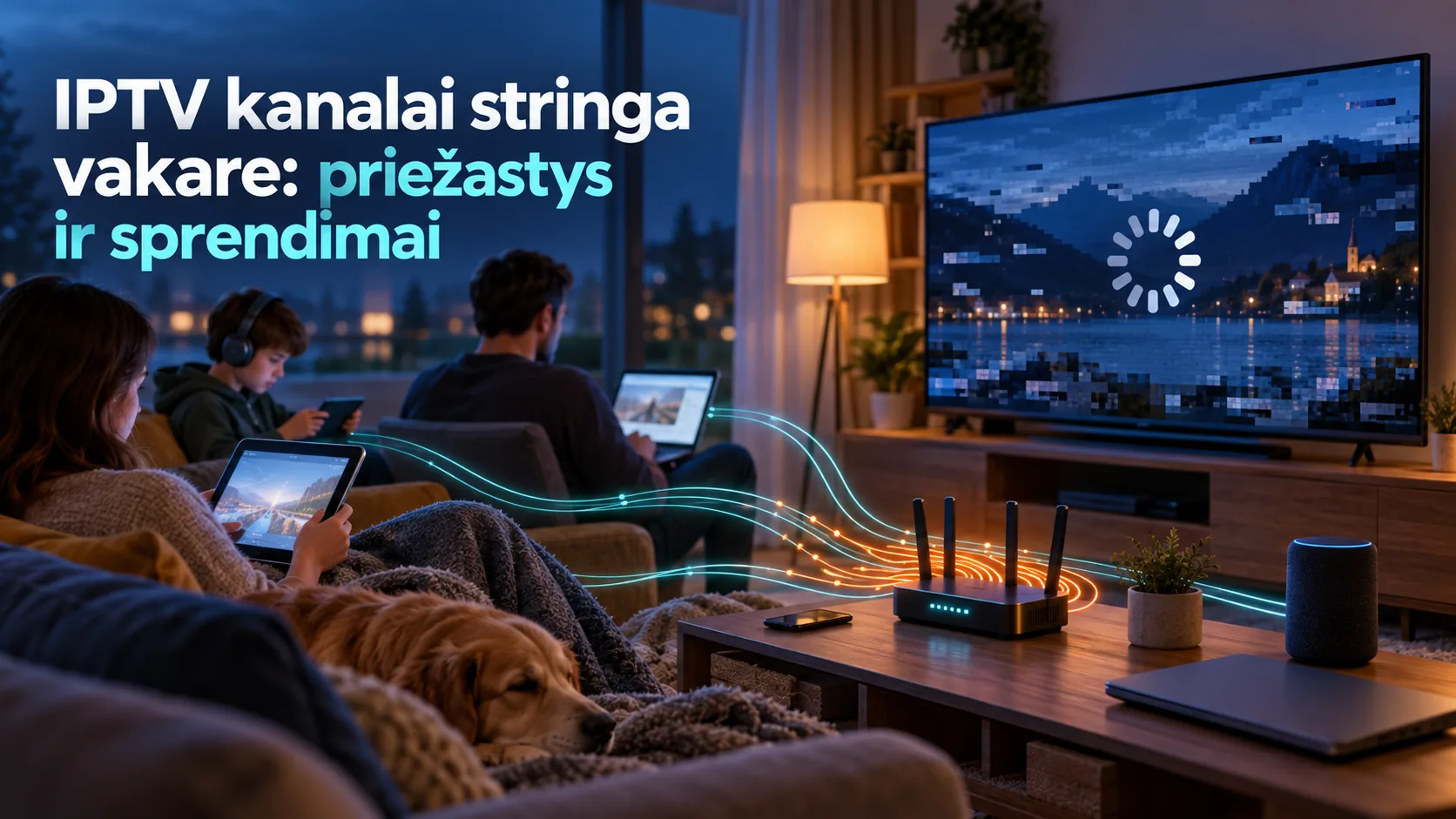 IPTV kanalai stringa vakare: priežastys ir sprendimai