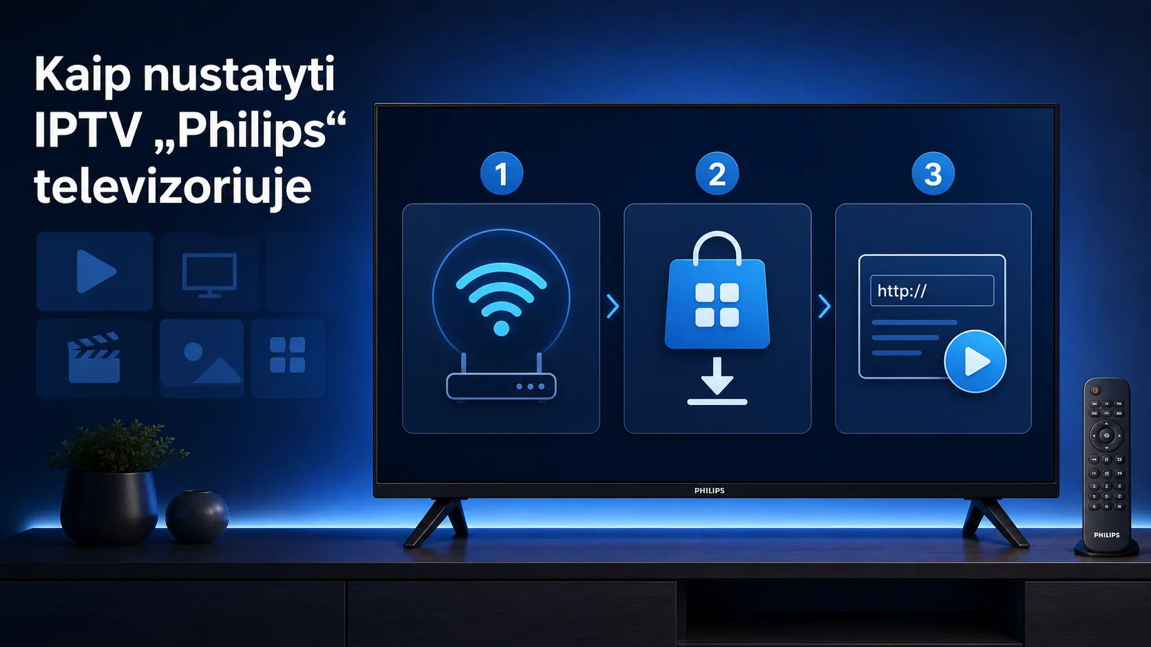 Kaip nustatyti IPTV „Philips“ televizoriuje